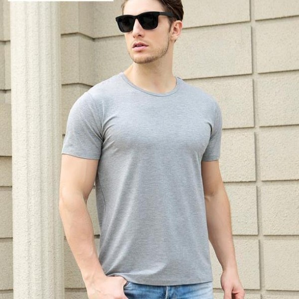 Luxury Bamboo Fiber T-shirt Super Soft 95% Bamboo 5%Spandex Organic Bamboo Men T Shirt O-Neck Men T Shirt