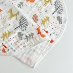 100% Organic Bamboo Muslin Baby Burp Cloth Set Button Closure OEM Service Printed Burp Bibs