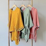 Liahren Bamboo Hoodie Beach Towel Lightweight Muslin Surf Poncho Changing Robe for Boy Girl Shower/Beach/Pool Child Cover up