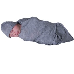 Eco-friendly Bamboo Jersey Baby Wrap With Hat Super Soft Bamboo Jersey Wrap Blanket Wraps Security Blanket Toddler Blanket