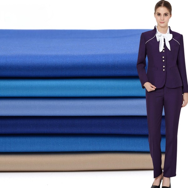 32% Organic Cotton 65% Polyester 3% Spandex 160gsm Stretch Twill Professional Workwear Fabric