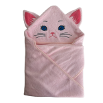 New Design Organic Bamboo Hooded Baby Towels With Cat Design 90*90cm 500GSM Thick Soft Comfortable Baby Bath Towel
