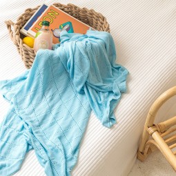 100% Organic Bamboo Soft Home Sofa Throw Bed Blankets Baby Knitted Blanket