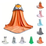 Organic Bamboo Baby Hooded Thick 500GSM Super Soft Breathable High Absorbent Bamboo Bath Towel fox Design Bamboo Hooded Towels
