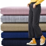 65% Organic Cotton30%Polyester5%Spandex 265GSM Thick Cotton Bamboo Slub Like Denim Look Fabric Stretch Twill Fabric for Pants