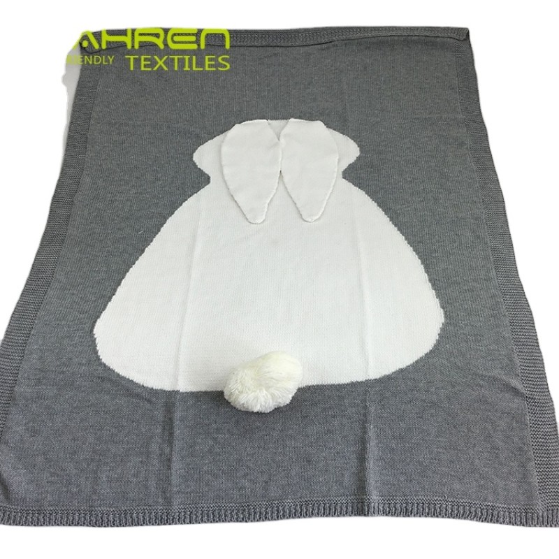 High Quality Wholesale Soft Touch Luxury Knitted Custom Bed Blanket Super Comfortable Cotton Blanket All Season