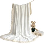 2layers 4layers Soft Breathable Bamboo Cotton Muslin Baby Blanket Fashion Fringe Baby Swaddle Blanket Beach Blanket