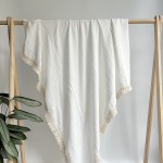 2layers 4layers Soft Breathable Bamboo Cotton Muslin Baby Blanket Fashion Fringe Baby Swaddle Blanket Beach Blanket