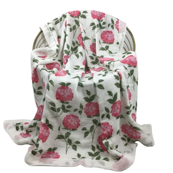 Thick 6 Layers Swaddle Blanket Print Large Size 120*120cm 70% Organic Bamboo 30%cotton  Muslin Swaddle Blanket