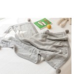 High Quality 100% Organic Cotton Soft Children Home Sofa Bed Blankets Baby Knitted Blanket