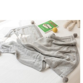 High Quality 100% Organic Cotton Soft Children Home Sofa Bed Blankets Baby Knitted Blanket