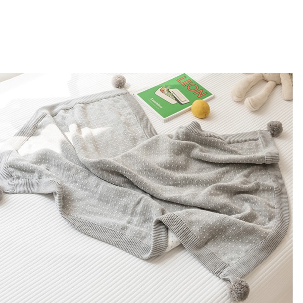High Quality 100% Organic Cotton Soft Children Home Sofa Bed Blankets Baby Knitted Blanket