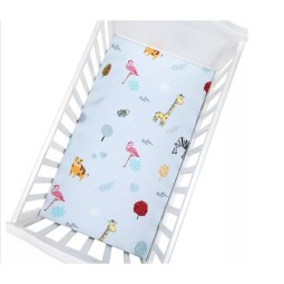 High Quality Customized Bamboo Cotton Muslin Crib Sheet 70%Bamboo 30%Cotton Cartoon Muslin Baby Bed Fabric Cot Crib Sheet