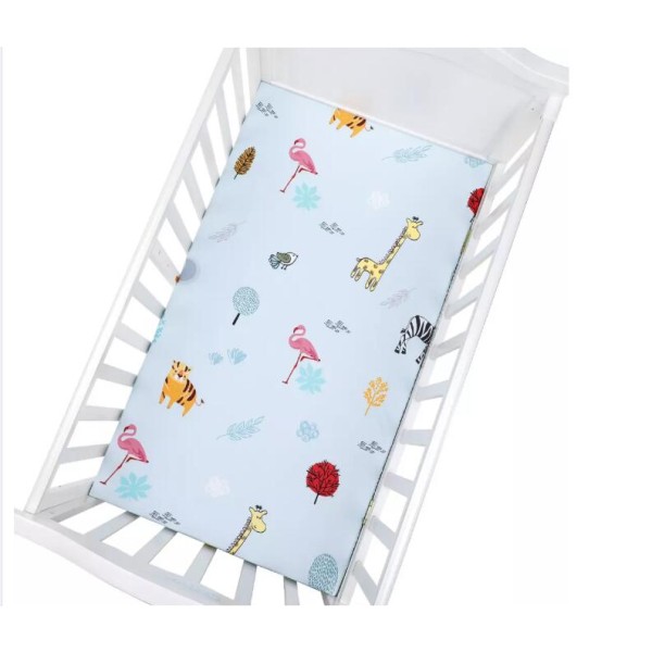 High Quality Customized Bamboo Cotton Muslin Crib Sheet 70%Bamboo 30%Cotton Cartoon Muslin Baby Bed Fabric Cot Crib Sheet