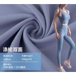 78%Recycle Polyester 22%Spandex 240gsm Soft High Stretch Interlock 2 Side Fabric for Yoga Sports Wear