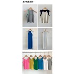 46%Bamboo46%Organic Cotton 8%Spandex 40s 240GSM Bamboo Fabric 2*2 Rib Stretchy  Fabric for Summer Tank Tops and Loungewear