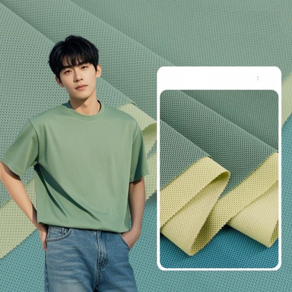 Stock 89% Nylon 11% Spandex 160gsm Quick Drying Sports Fabric Knit Pique Mesh Fabric Casual Golf T-shirt Fabric