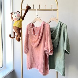 Liahren Bamboo Hoodie Beach Towel Lightweight Muslin Surf Poncho Changing Robe for Boy Girl Shower/Beach/Pool Child Cover up