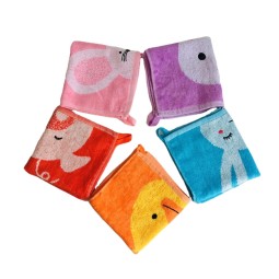 High Quality Yarn Dyed Jacquard Super Soft Cute Cartoon Design Bamboo Towels for Baby Kids Bathroom Washcloths Facial Towels Set