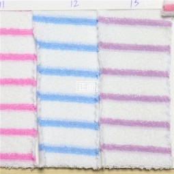 Stock 80% Organic Cotton 17% Recycle Polyester 3%Spandex 300gsm Color Woven Striped Towel Terry Fabric for Bathrobe