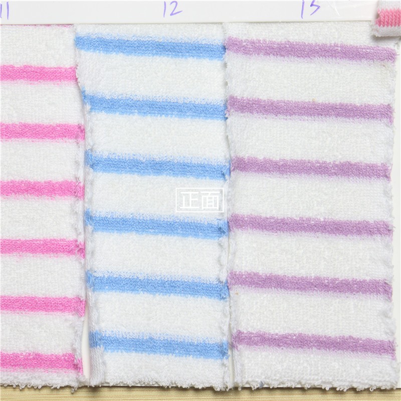 Stock 80% Organic Cotton 17% Recycle Polyester 3%Spandex 300gsm Color Woven Striped Towel Terry Fabric for Bathrobe