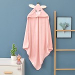 Eco-friendly Velvet Baby Hooded Bath Towel, Newborn Wrap Bath Towel , Cute Cartoon Absorbent Bath Hooded Towels