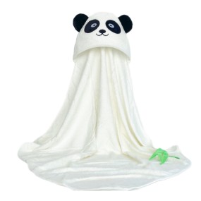 Thick 500GSM Skin Friendly Bamboo Bath Towel Panda Design Bamboo Hooded Baby Towel for Newborn