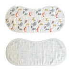 100% Organic Bamboo Muslin Baby Burp Cloth Set Button Closure OEM Service Printed Burp Bibs