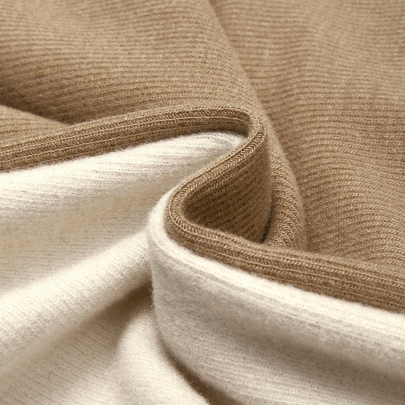 Merino Mixed Bamboo Acrylic Spandex Fabric 280gsm Soft Warm Brushed Rib Fabric for Long Sleeved Knitted Sweater Fabrics