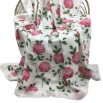 Thick 6 Layers Swaddle Blanket Print Large Size 120*120cm 70% Organic Bamboo 30%cotton  Muslin Swaddle Blanket