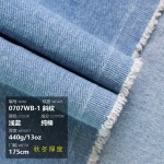 80%cotton 20%Polyester 440gsm/13oz 175cm Thick Sand-washed Cotton Twill Denim Fabric for Winter Jeans Coat and Pants