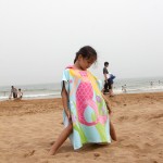 Customized Organic Cotton Hooded Beach Poncho Towel Robe for Kids Aged 2-10 Years Soft Bath Poncho with Printed Hood