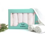 Supper Soft 100% Bamboo Muslin Baby Towel 30*30 CM 6/4/2 Layers White Bamboo Cotton Baby Muslin Towel Sets