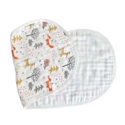 100% Organic Bamboo Muslin Baby Burp Cloth Set Button Closure OEM Service Printed Burp Bibs