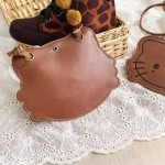 Crossbody Bag Factory - Cute Brown PU Leather Cat