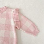 Baby Romper Factory - Autumn Solid Lattice Fly Sleeve