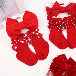 Baby Headband Set Manufacturer - Christmas Gift Dot Plaid