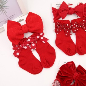 Baby Headband Set Manufacturer - Christmas Gift Dot Plaid