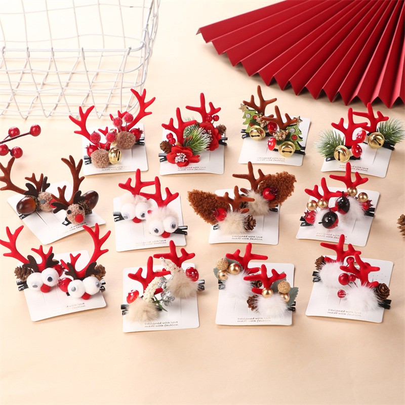 Hair Clip Factory - Christmas Reindeer Antler Bells