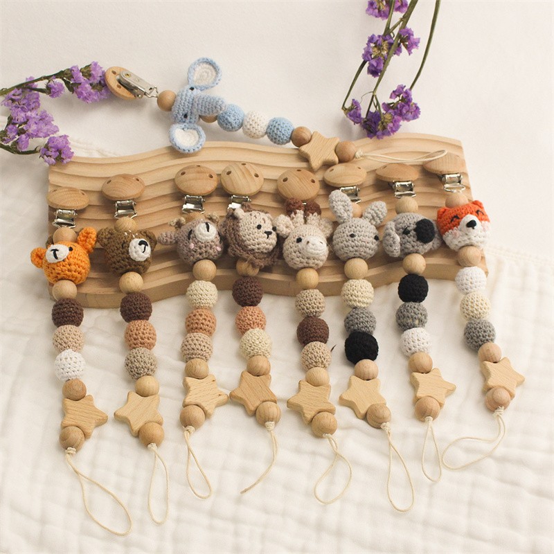 Teether Clip Supplier - Cute Crochet Animal Chewable