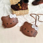 Crossbody Bag Factory - Cute Brown PU Leather Cat