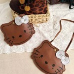 Crossbody Bag Factory - Cute Brown PU Leather Cat