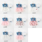 Baby Dress Factory - New Denim Mesh Patchwork