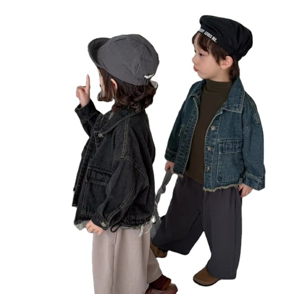 Children Jacket Supplier - Autumn New Fringed Denim