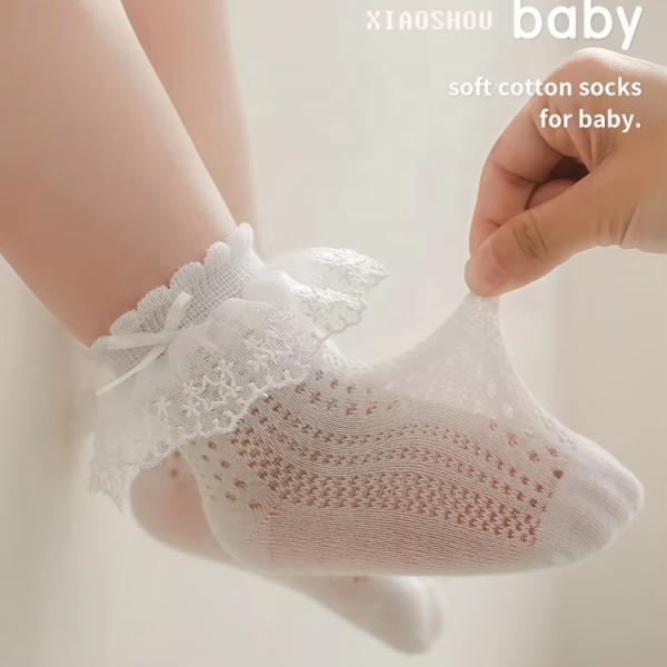 Girls Socks Manufacturer - Summer Thin Mesh Bow