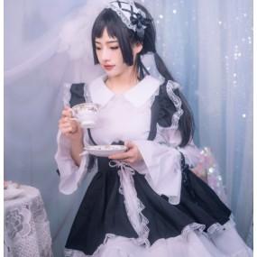 Cosplay Dress Manufacturer - Black White Lolita Gothic