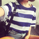Women T-shirt Manufacturer - 2019 Summer Striped Loose