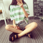 Women T-shirt Manufacturer - 2019 Summer Striped Loose