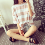 Women T-shirt Manufacturer - 2019 Summer Striped Loose