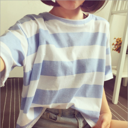 Women T-shirt Manufacturer - 2019 Summer Striped Loose